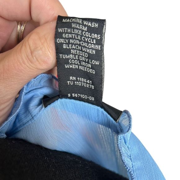 Lane Bryant Women's Light Blue Button Front Ruffle Gauze Blouse Size 26/28 - Picture 6 of 12